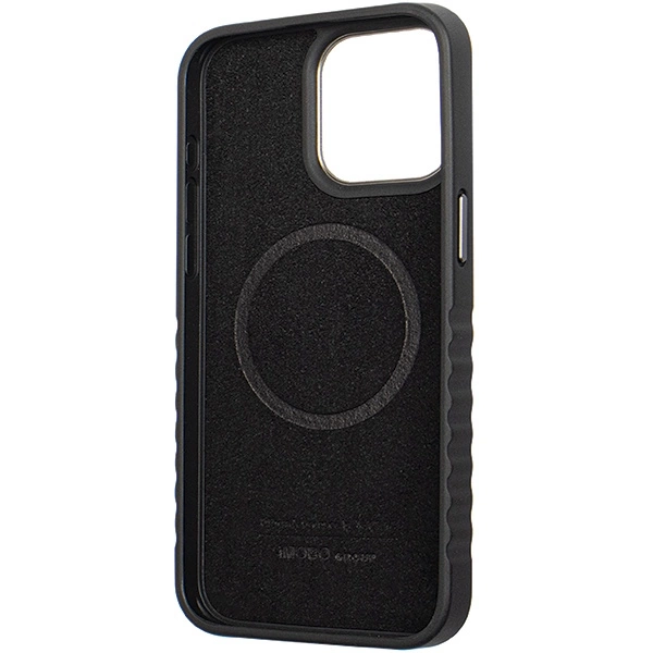 Audi Genuine Leather case with MagSafe for iPhone 15 Pro Max - black and redeng