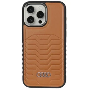 Audi Synthetic Leather case with MagSafe for iPhone 14 Pro - browneng
