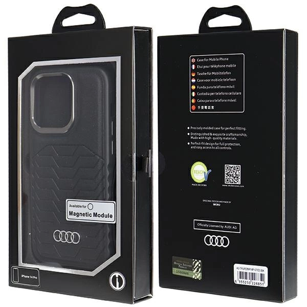 Audi Synthetic Leather case with MagSafe for iPhone 14 Pro - blackeng