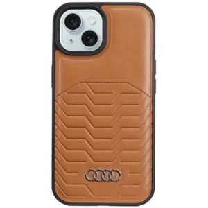 Audi Synthetic Leather case with MagSafe for iPhone 15 / 14 / 13 - browneng