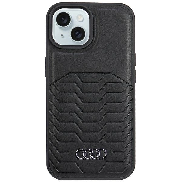 Audi Synthetic Leather Case with MagSafe for iPhone 15/14/13 - Blackeng