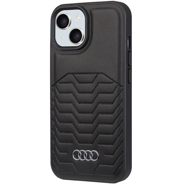 Audi Synthetic Leather Case with MagSafe for iPhone 15/14/13 - Blackeng
