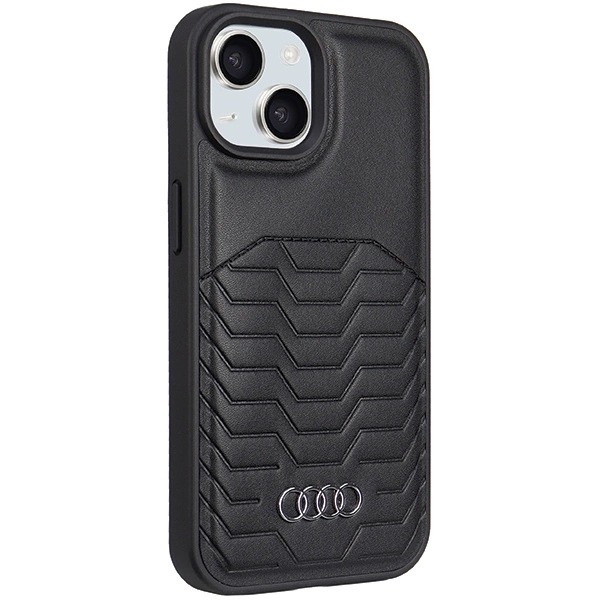 Audi Synthetic Leather Case with MagSafe for iPhone 15/14/13 - Blackeng