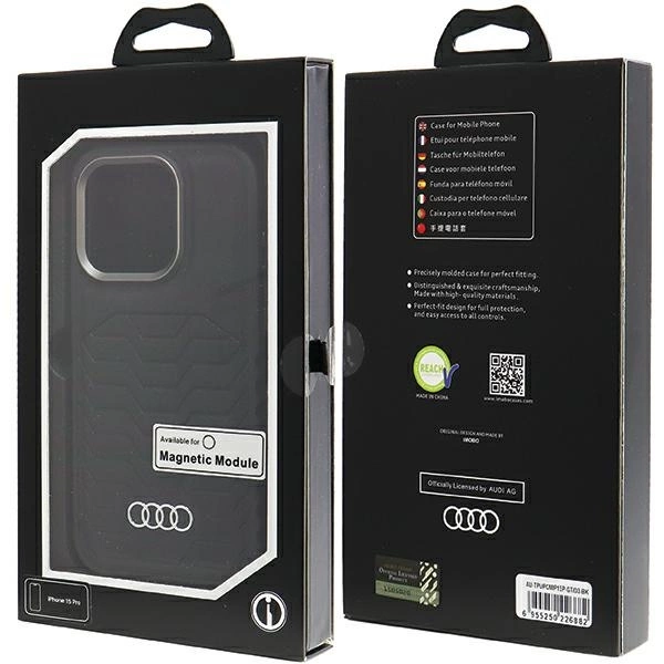 Audi Synthetic Leather case with MagSafe for iPhone 15 Pro - blackeng