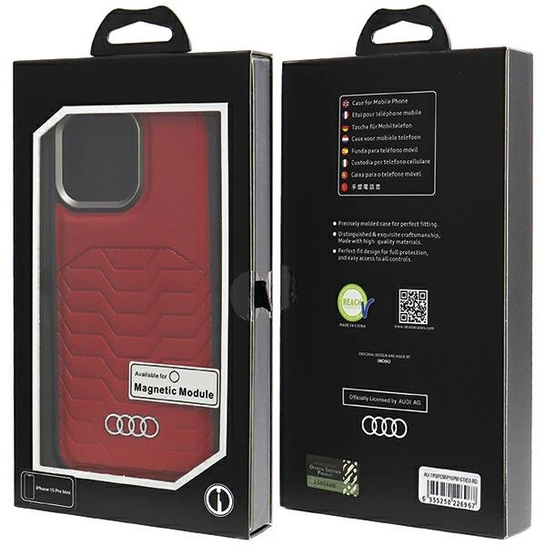 Audi Synthetic Leather case with MagSafe for iPhone 15 Pro Max - redeng