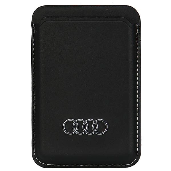 Audi Synthetic Leather magnetic wallet compatible with MagSafe - blackeng