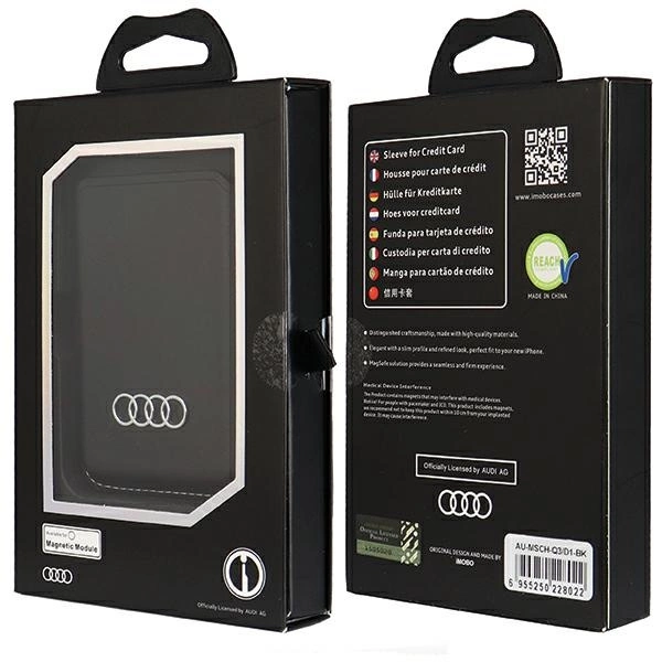 Audi Synthetic Leather magnetic wallet compatible with MagSafe - blackeng