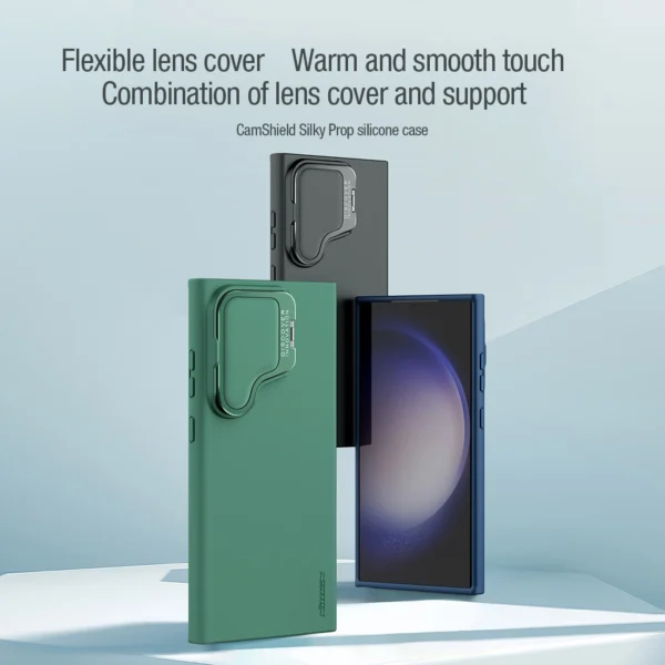 Nillkin CamShield Silky Prop Silicone Case for Samsung Galaxy S24 Ultra - blackeng