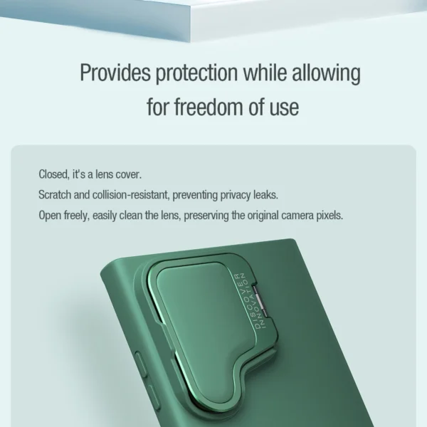 Nillkin CamShield Silky Prop Silicone Case for Samsung Galaxy S24 Ultra - blackeng