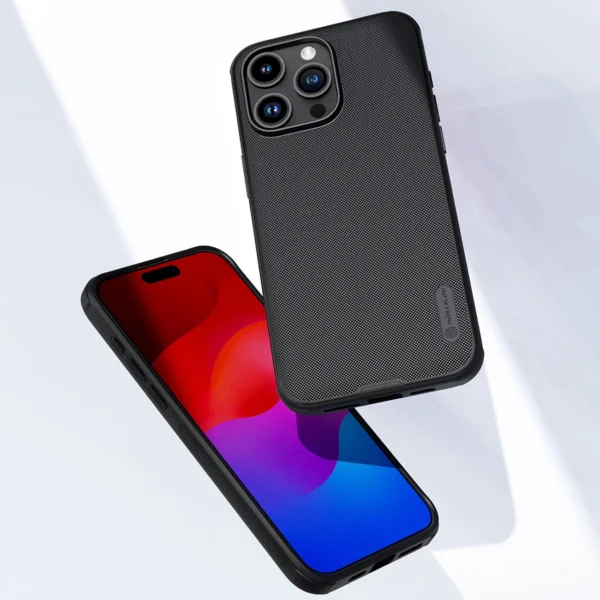 Nillkin Super Frosted Shield Pro Magnetic Case for iPhone 15 Pro Max - blackeng