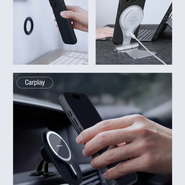 Nillkin Super Frosted Shield Pro Magnetic Case for iPhone 15 Pro - blackeng