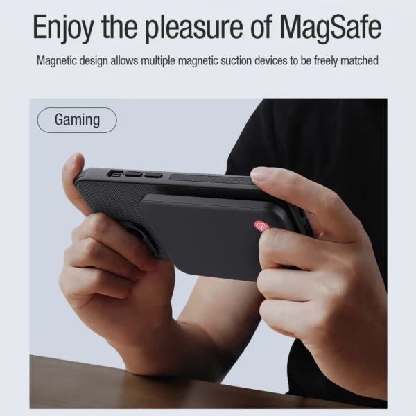 Nillkin Super Frosted Shield Pro Magnetic Case for iPhone 15 - blackeng