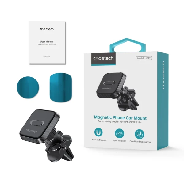 Choetech H042 magnetic car holder for air vent - blackeng