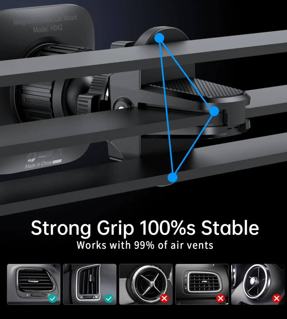 Choetech H042 magnetic car holder for air vent - blackeng