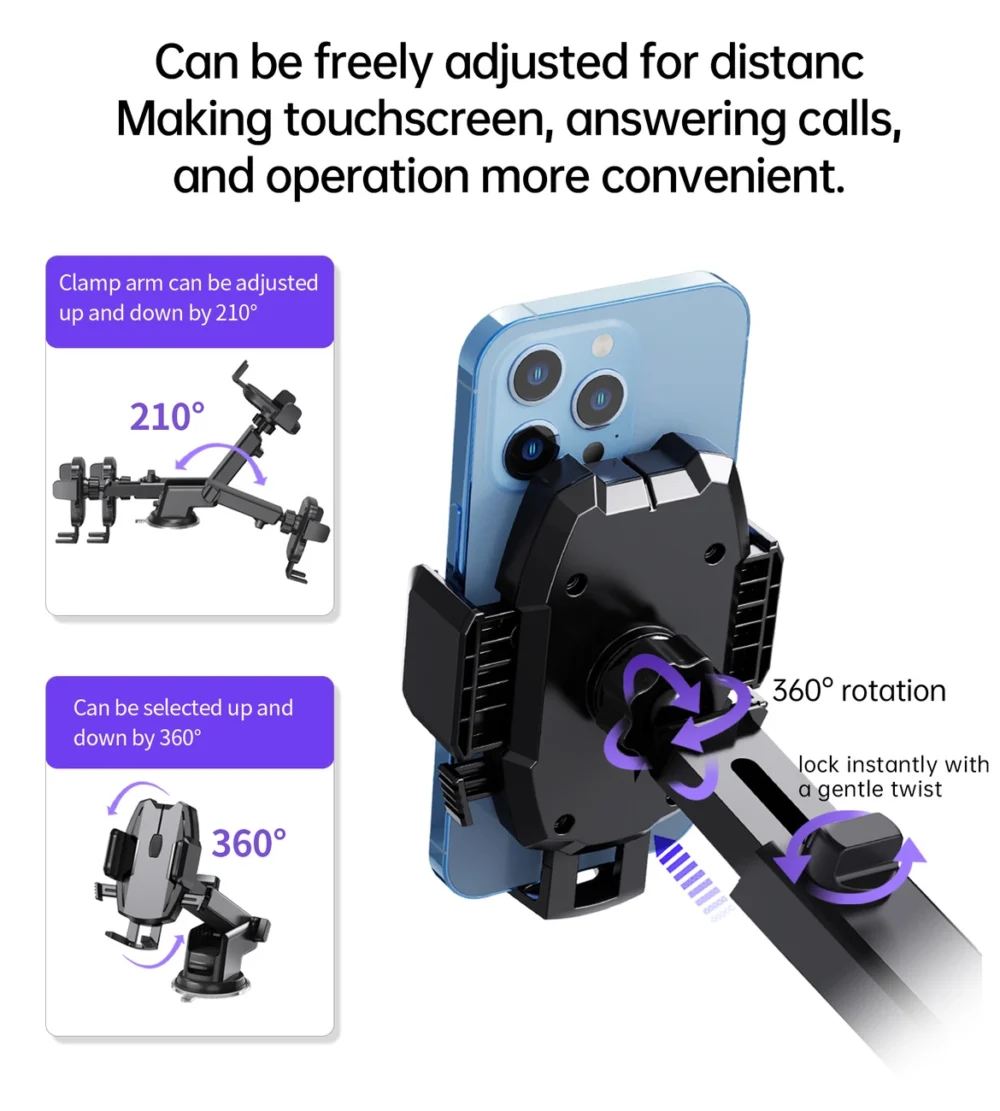 Choetech H043 Spider-Man II telescopic car holder for cockpit or window - blackeng