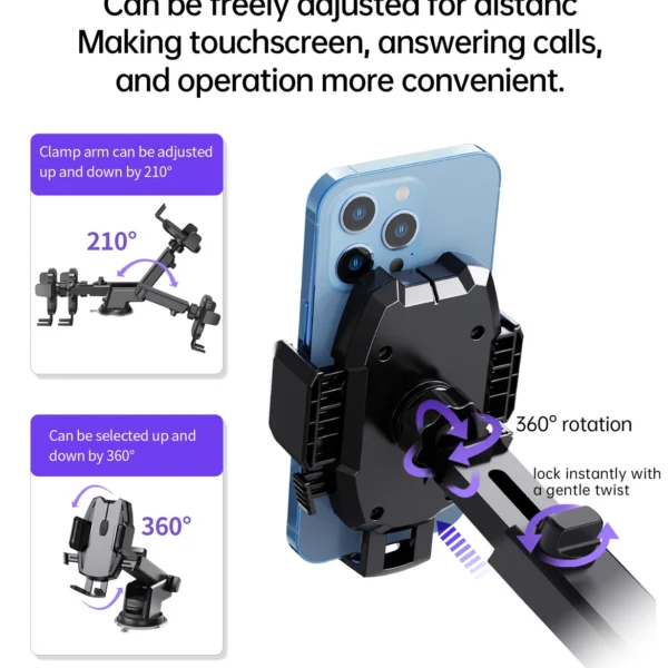 Choetech H043 Spider-Man II telescopic car holder for cockpit or window - blackeng