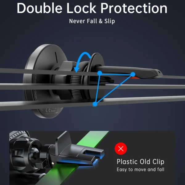 Choetech T204-F magnetic car holder with 15W wireless charging - blackeng