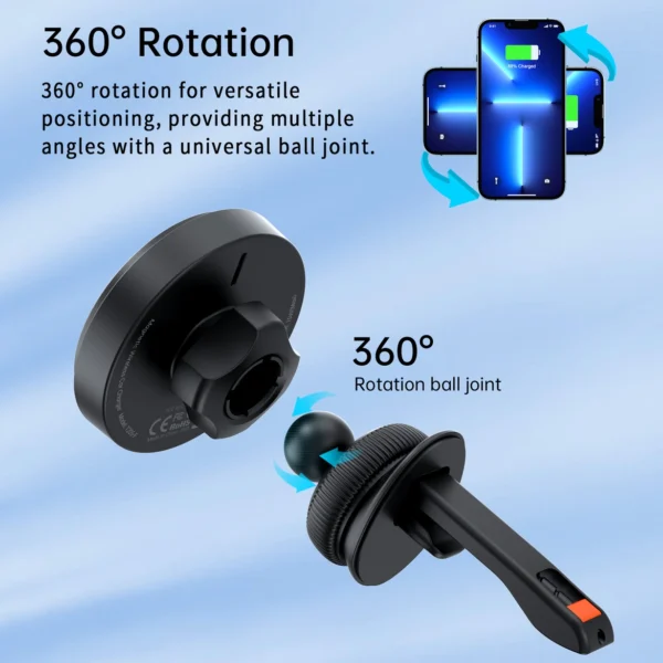 Choetech T205-F magnetic holder with 15 W inductive charger - blackeng