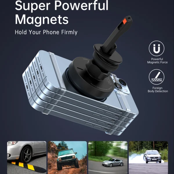 Choetech T205-F magnetic holder with 15 W inductive charger - blackeng