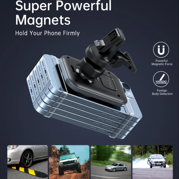 Choetech T206-F car holder with inductive charger up to 15W - blackeng