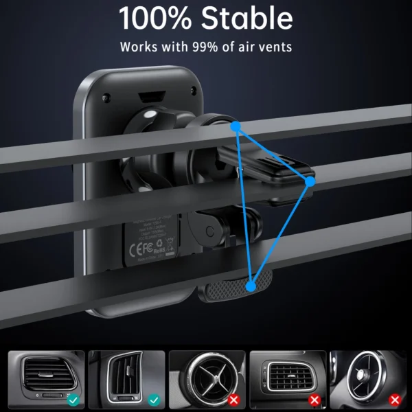 Choetech T206-F car holder with inductive charger up to 15W - blackeng