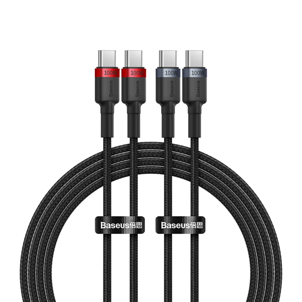 Baseus Cafule USB-C / USB-C 100W cable 2 m - red-black and black-gray (2 pcs.)eng