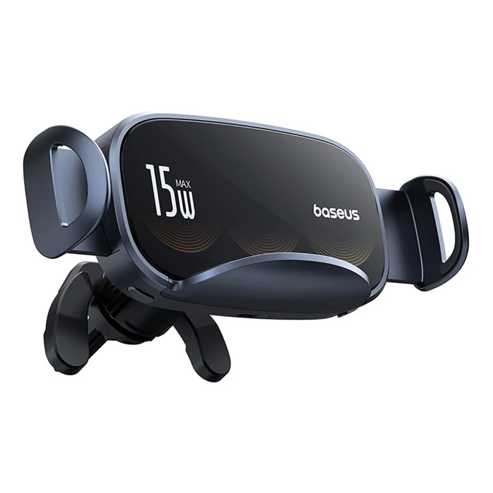 Baseus LightChaser BS-CM029 car holder with triple coil inductive charger - blackeng