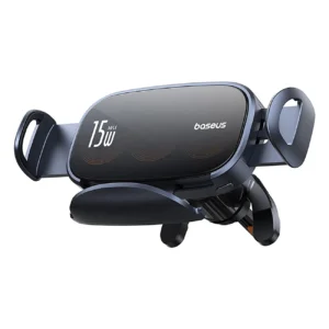 Baseus LightChaser BS-CM029 car holder with triple coil inductive charger - blackeng