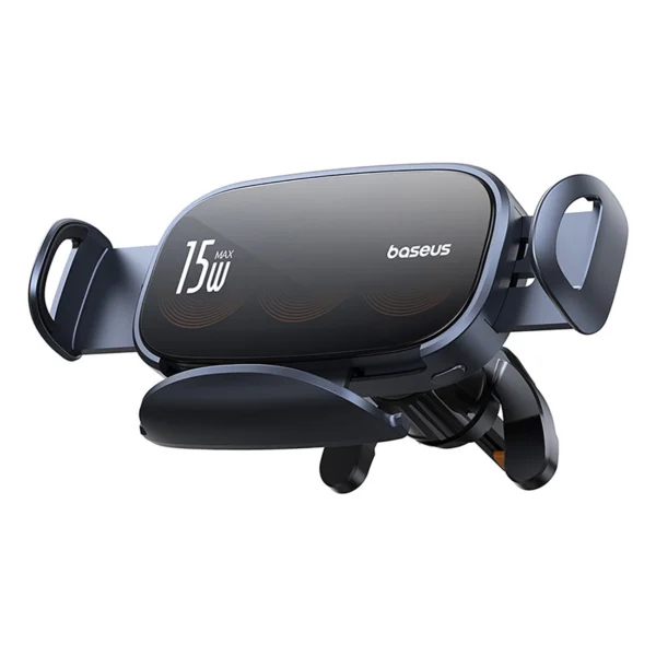 Baseus LightChaser BS-CM029 car holder with triple coil inductive charger - blackeng