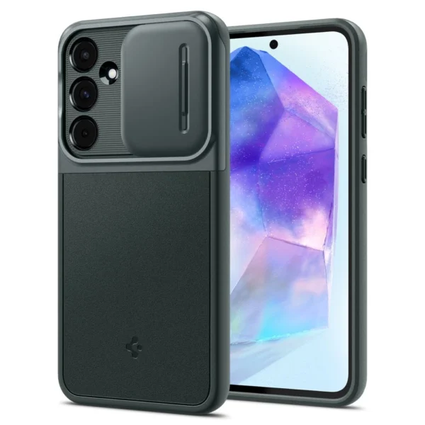 Spigen Optik Armor Case for Samsung Galaxy A55 5G - Dark Greeneng