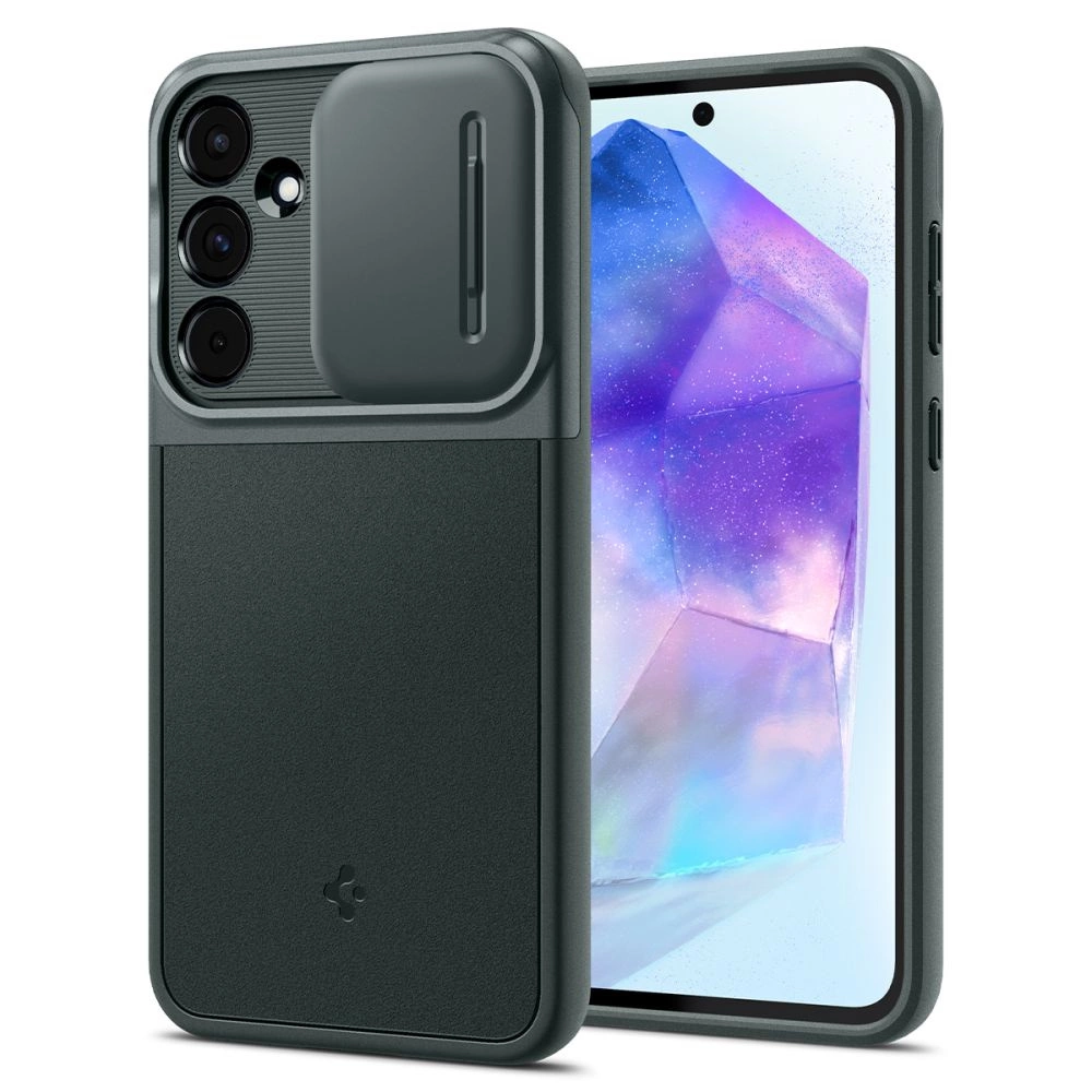 Spigen Optik Armor Case for Samsung Galaxy A55 5G - Dark Greeneng