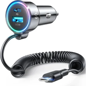 [RETURNED ITEM] Joyroom 3 in 1 fast car charger with USB Type C cable 1.6m 60W black (JR-CL07)eng