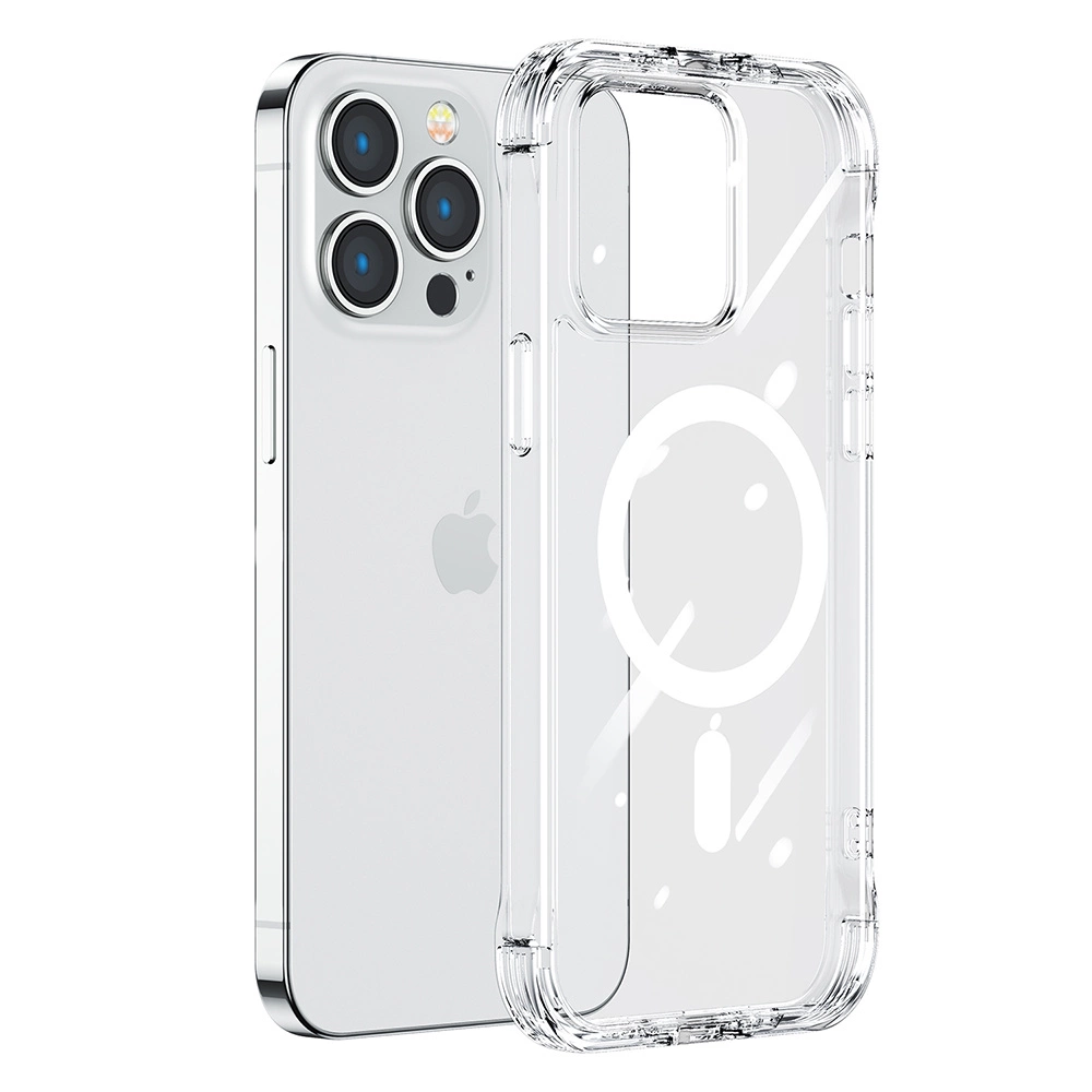 [RETURNED ITEM] Joyroom Magnetic Defender Magnetic Case for iPhone 14 Armored Case with Hooks Stand Clear (MagSafe Compatible)eng