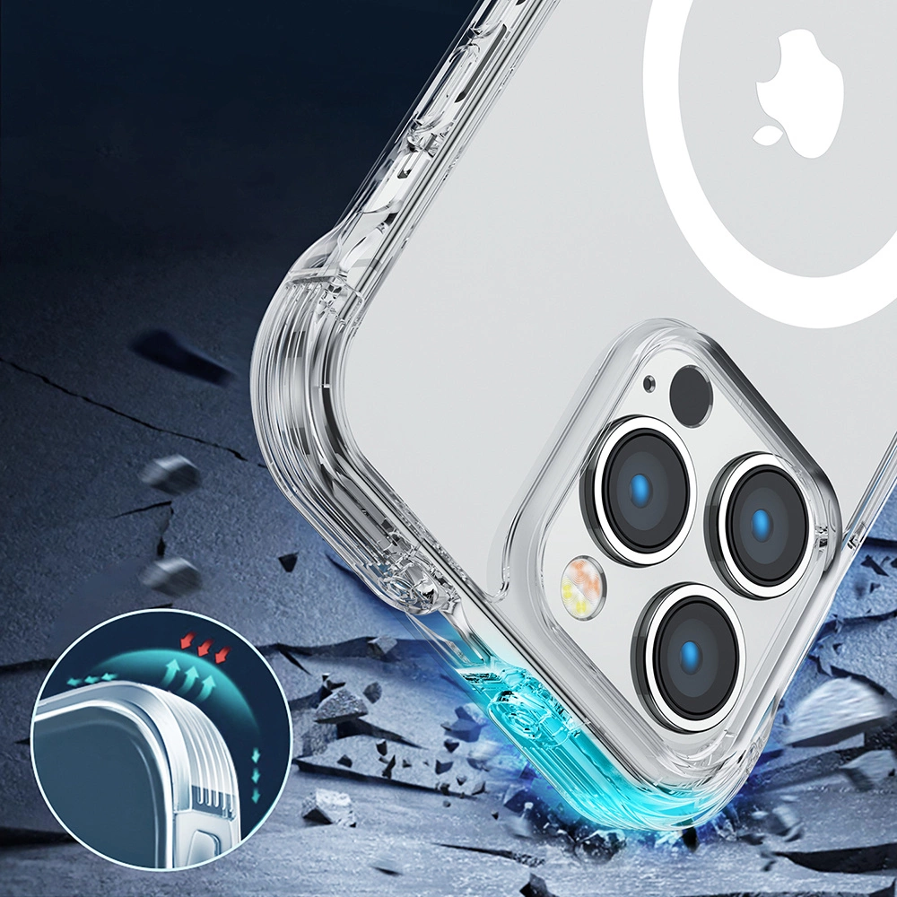 [RETURNED ITEM] Joyroom Magnetic Defender Magnetic Case for iPhone 14 Armored Case with Hooks Stand Clear (MagSafe Compatible)eng