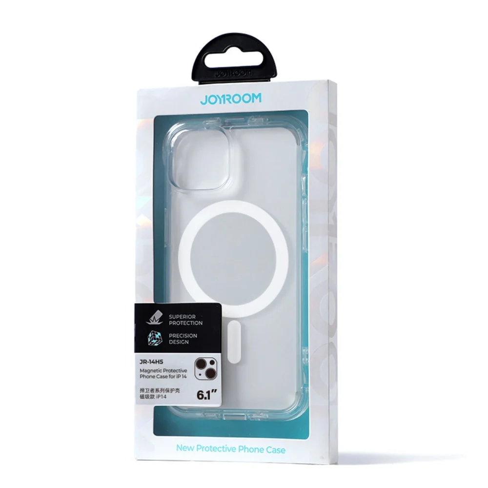 [RETURNED ITEM] Joyroom Magnetic Defender Magnetic Case for iPhone 14 Armored Case with Hooks Stand Clear (MagSafe Compatible)eng