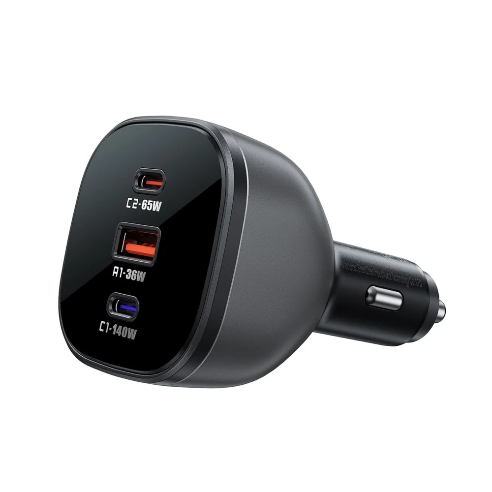 Acefast B14 car charger 165W 2x USB-C 1x USB-A - blackeng