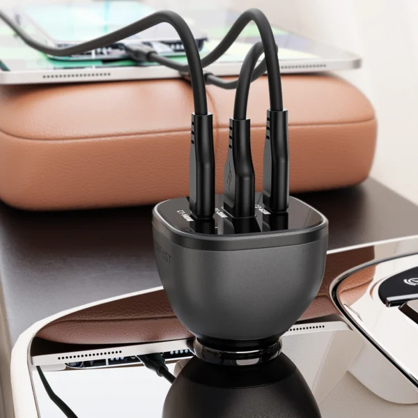 Acefast B14 car charger 165W 2x USB-C 1x USB-A - blackeng