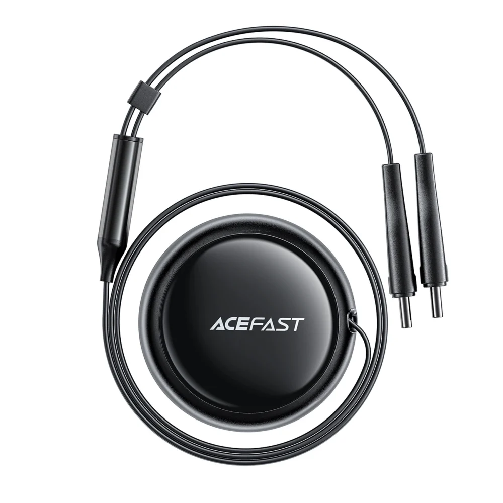 Acefast B13 car charger 53W USB-A / 2 USB-C retractable cables - blackeng