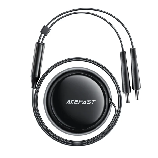 Acefast B13 car charger 53W USB-A / 2 USB-C retractable cables - blackeng