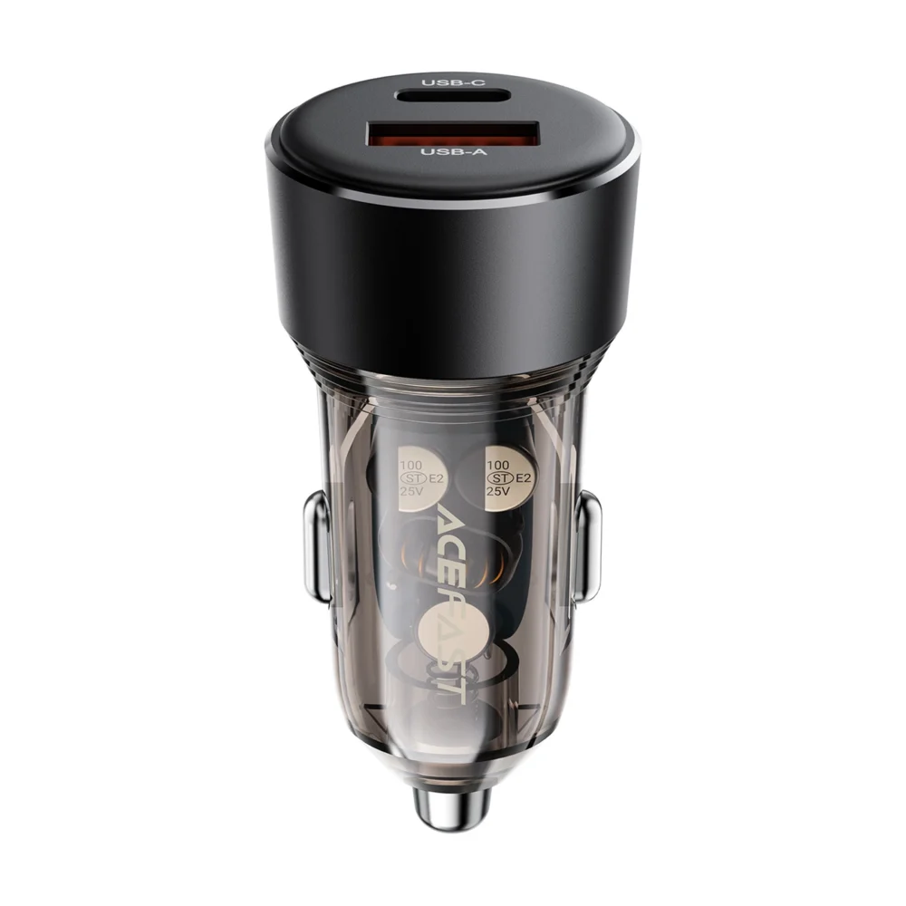 Acefast B12 car charger 60W USB-A / USB-C - blackeng