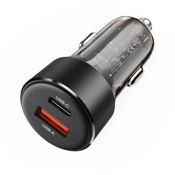 Acefast B12 car charger 60W USB-A / USB-C - blackeng