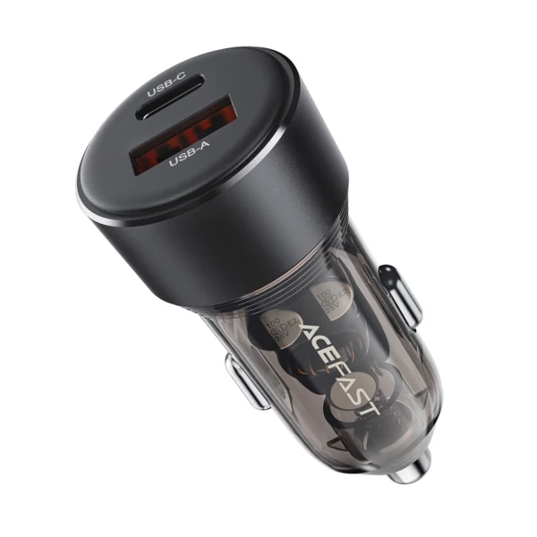 Acefast B12 car charger 60W USB-A / USB-C - blackeng