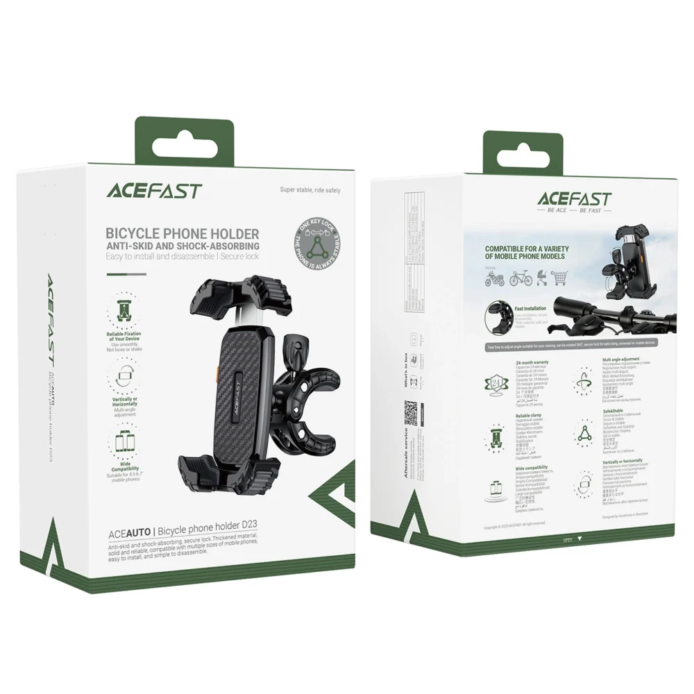 Acefast D23 bicycle holder for 4.5-6.7" phone - blackeng