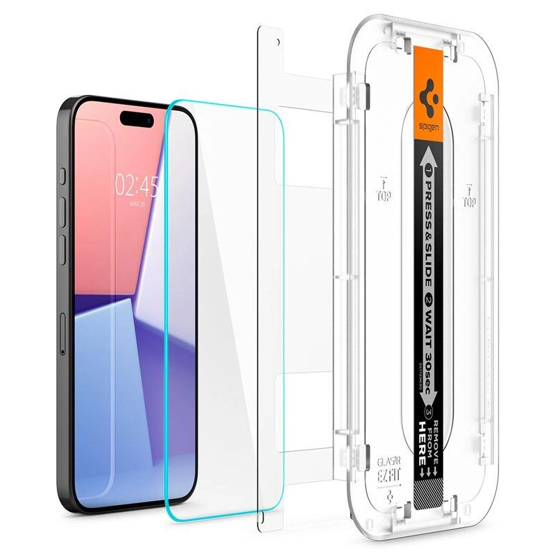 [RETURNED ITEM] TEMPERED GLASS Spigen GLAS.TR "EZ FIT" 2-PACK IPHONE 15 PRO MAX CLEAReng
