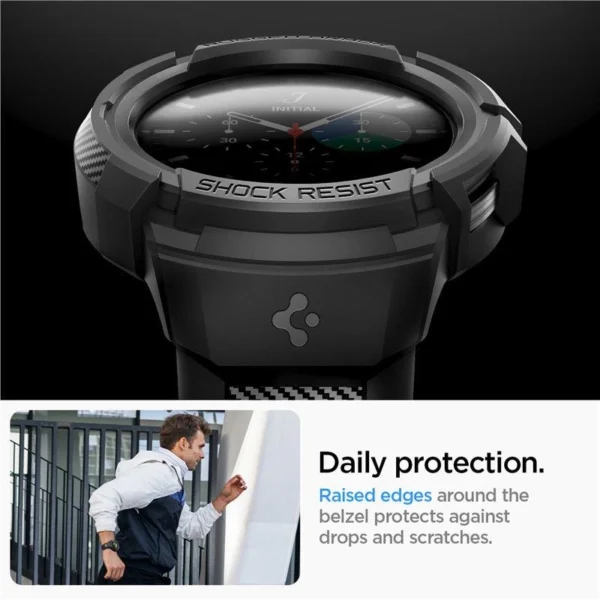 Spigen Rugged Armor Pro case with strap for Samsung Galaxy Watch 5 Pro (45 mm) - blackeng
