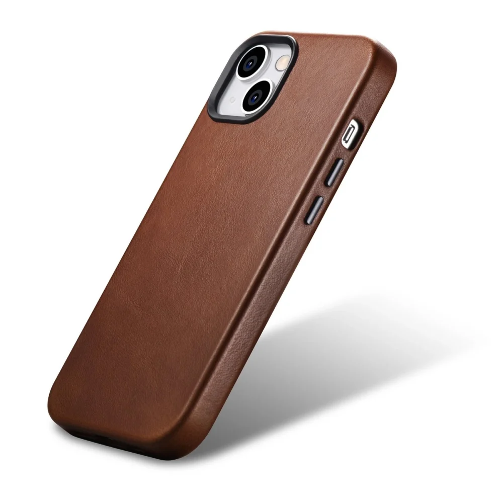 [RETURNED ITEM] iCarer Oil Wax Premium Leather Case magnetic leather case iPhone 14 with MagSafe brown (WMI14220701-RB)eng