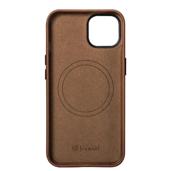 [RETURNED ITEM] iCarer Oil Wax Premium Leather Case magnetic leather case iPhone 14 with MagSafe brown (WMI14220701-RB)eng