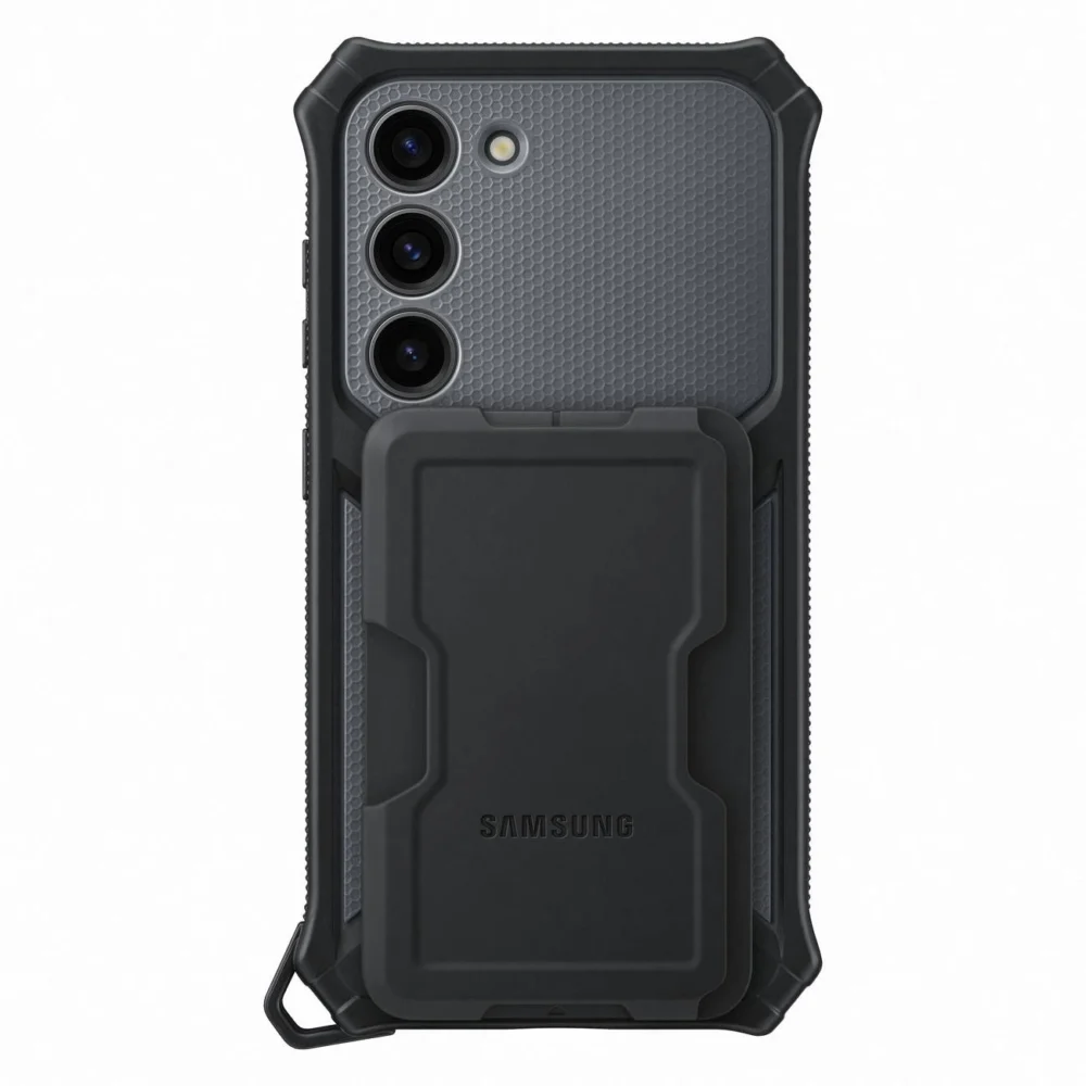 [RETURNED ITEM] Samsung Rugged Gadget Case for Samsung Galaxy S23 Rugged Cover Ring Holder Stand gray (EF-RS911CBEGWW)eng