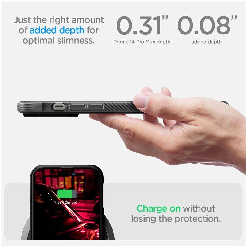 [RETURNED ITEM] Spigen Rugged Armor Mag case with MagSafe for iPhone 14 Pro Max - matte blackeng