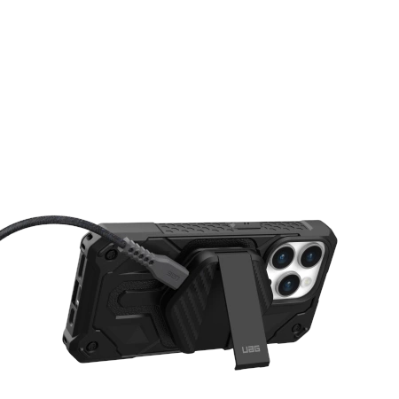 UAG Wireless Charger 15W wireless charger with stand, compatible with MagSafe - black carboneng